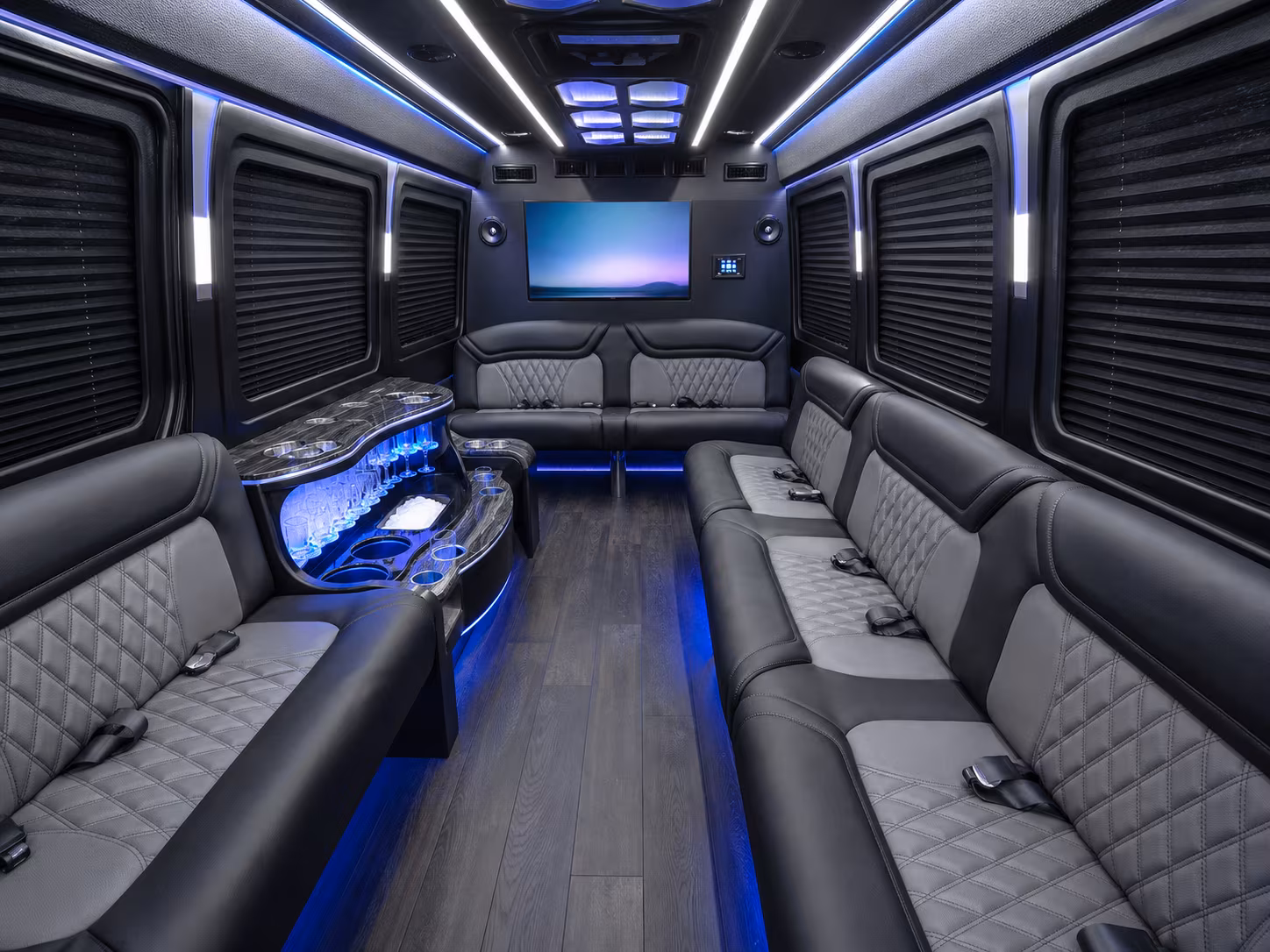 st joseph 50 passenger party bus inside